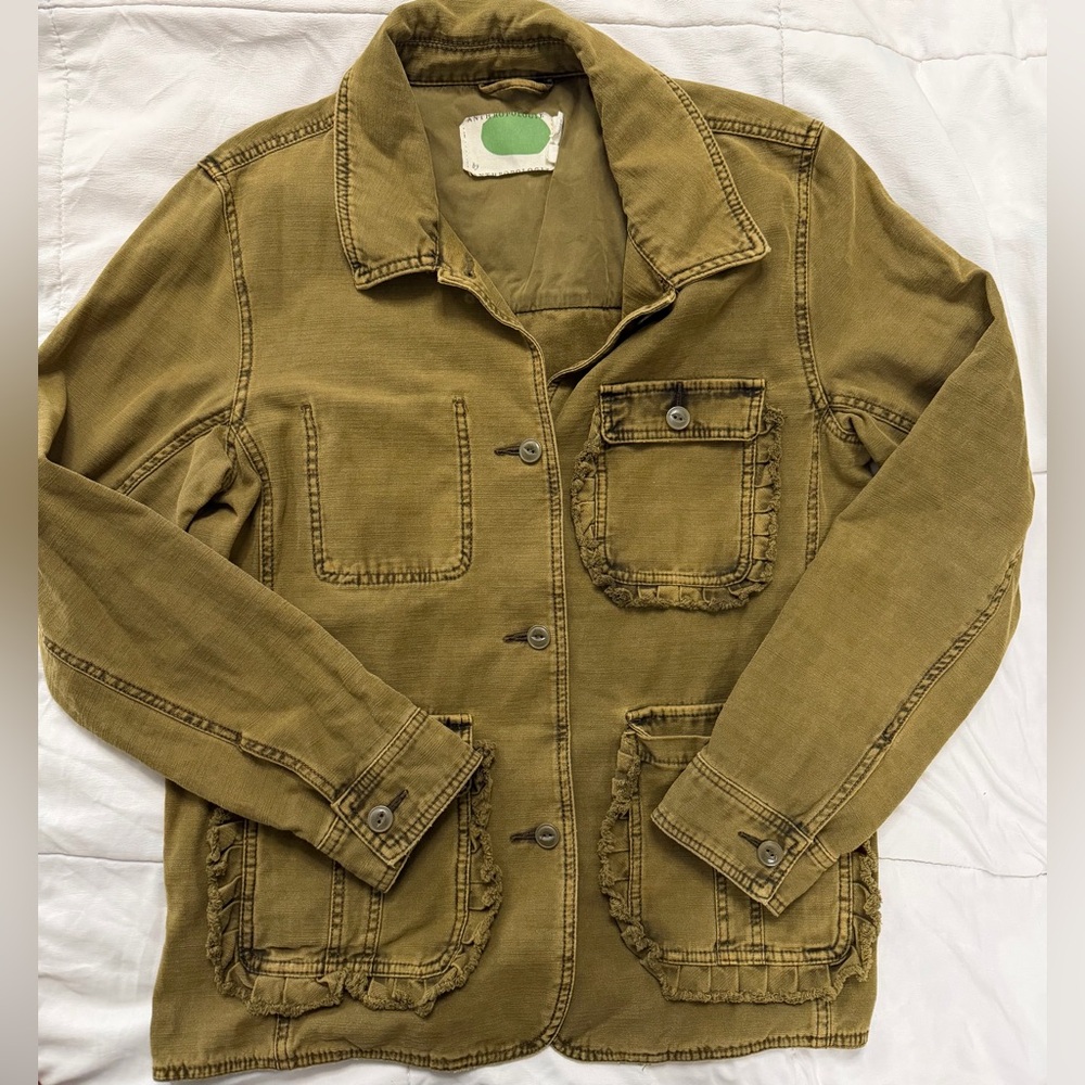 Anthropologie Ruffled Utility Jacket - Picture 2 of 6